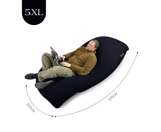 Бескаркасное кресло-мешок SNUGG™- Ballistic Black (черный), Цвет: Ballistic Black, Категория ткани: Спандекс, изображение 4