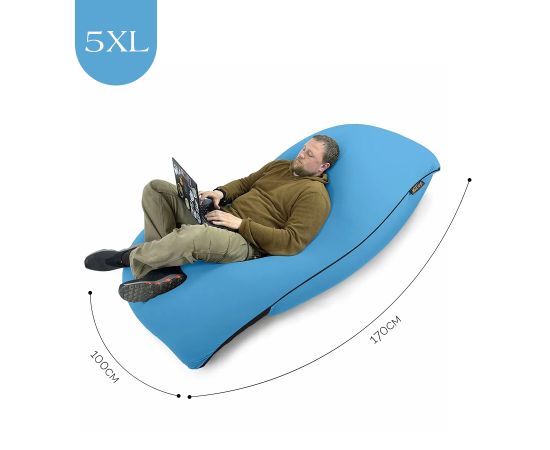 Бескаркасное кресло-мешок SNUGG™ - Blue Lagoon (голубой), Цвет: Blue Lagoon, Категория ткани: Спандекс, изображение 4