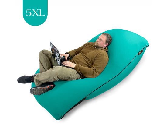 Бескаркасное кресло-мешок SNUGG™ - Cyan Wave (бирюзовый), Цвет: Cyan Wave, Категория ткани: Спандекс, изображение 3