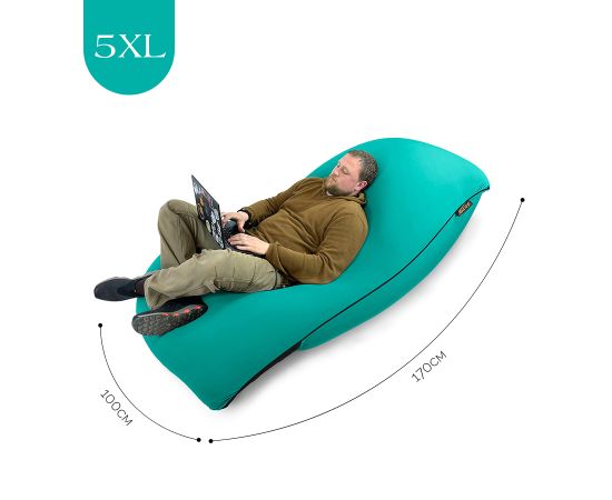 Бескаркасное кресло-мешок SNUGG™ - Cyan Wave (бирюзовый), Цвет: Cyan Wave, Категория ткани: Спандекс, изображение 4