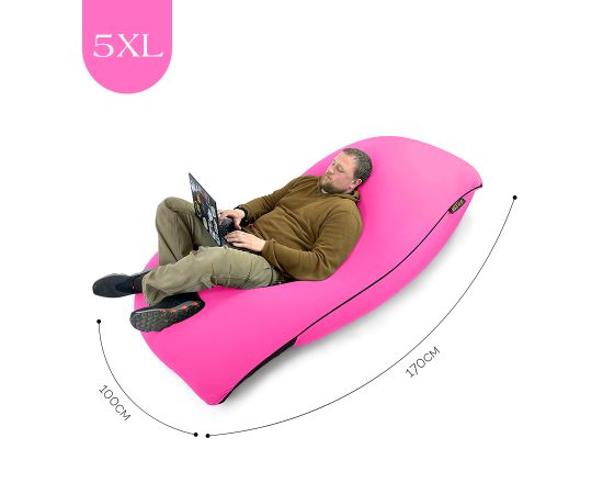 Бескаркасное кресло-мешок SNUGG™ - Lily Pink (розовый), Цвет: Lily Pink, Категория ткани: Спандекс, изображение 4