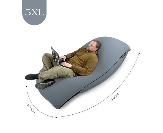 Бескаркасное кресло-мешок SNUGG™ - Moon Grey (серый), Цвет: Moon Grey, Категория ткани: Спандекс, изображение 4