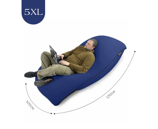 Бескаркасное кресло-мешок SNUGG™ - Navy Sky (темно-синий), Цвет: Navy Sky, Категория ткани: Спандекс, изображение 4