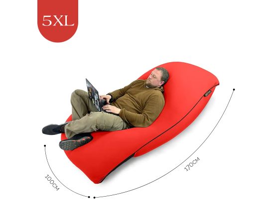 Бескаркасное кресло-мешок SNUGG™- Roulette Red (красный), Цвет: Roulette Red, Категория ткани: Спандекс, изображение 4