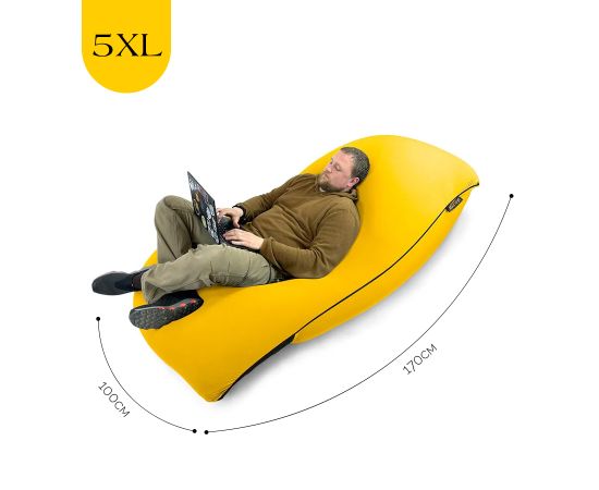 Бескаркасное кресло-мешок SNUGG™ - Yellow Shine (желтый), Цвет: Yellow Shine, Категория ткани: Спандекс, изображение 4