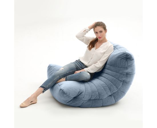 Комплект бескаркасной мебели Acoustic Lounge - Blue Jazz (синий), Цвет: Blue Jazz, Категория ткани: Шенилл, изображение 2