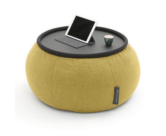 Бескаркасный стол-пуф Versa Table™ - Aubergine Dream (баклажанный), Цвет: Yellow Shine, Категория ткани: Шенилл, изображение 4