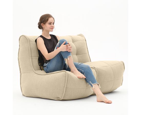 Бескаркасный двухместный диван Twin Couch™ - Eco Weave (бежевый шенилл), Цвет: Eco Weave, Категория ткани: Шенилл, изображение 2