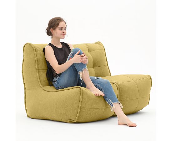 Бескаркасный двухместный диван Twin Couch™ - Yellow Shine (желтый шенилл), Цвет: Yellow Shine, Категория ткани: Шенилл, изображение 2