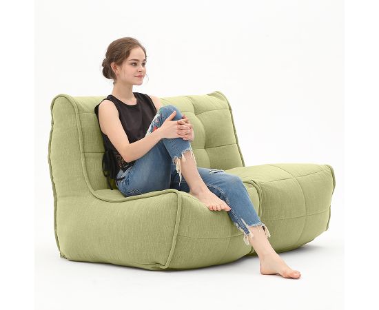 Бескаркасный двухместный диван Twin Couch™ - Lime Citrus (светло-зеленый шенилл), Цвет: Lime Citrus, Категория ткани: Шенилл, изображение 2