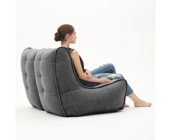 Бескаркасный двухместный диван Twin Couch™ - Black Sapphire (черный шенилл), Цвет: Black Sapphire, Категория ткани: Шенилл, изображение 3