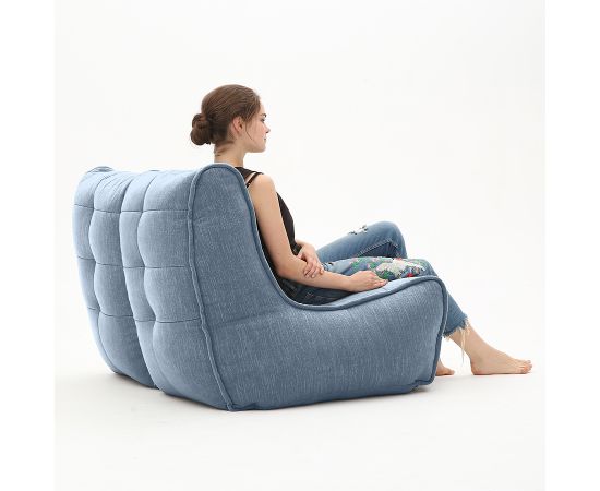 Бескаркасный двухместный диван Twin Couch™ - Blue Jazz (синий шенилл), Цвет: Blue Jazz, Категория ткани: Шенилл, изображение 3