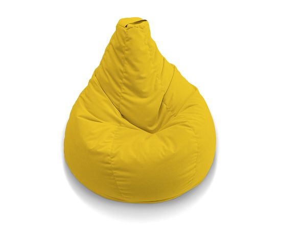Бескаркасное кресло-мешок Bean Bag™- Yellow Shine (желтый), Цвет: Капибара - 4XL Eco Weave (велюр, бежевый), Категория ткани: Велюр, изображение 3