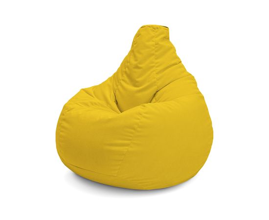 Бескаркасное кресло-мешок Bean Bag™- Yellow Shine (желтый), Цвет: Капибара - 4XL Eco Weave (велюр, бежевый), Категория ткани: Велюр, изображение 4