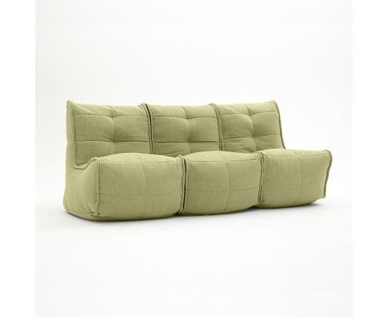 Бескаркасный модульный диван для троих Mod3 Movie Couch™ - Keystone Grey (светло-серый), Цвет: Lime Citrus, Категория ткани: Шенилл