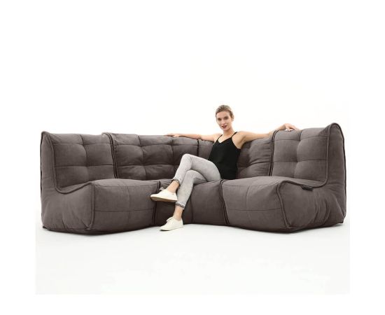 Бескаркасный модульный угловой диван Mod3 Cozy Corner™ - Keystone Grey (светло-серый), Цвет: Hot Chocolate, Категория ткани: Шенилл, изображение 2