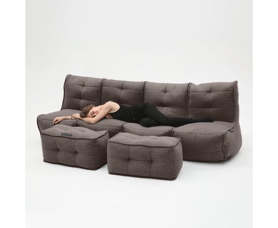 Бескаркасный модульный диван Mod4 Quad Couch™ - Keystone Grey (светло-серый), Цвет: Hot Chocolate, Категория ткани: Шенилл