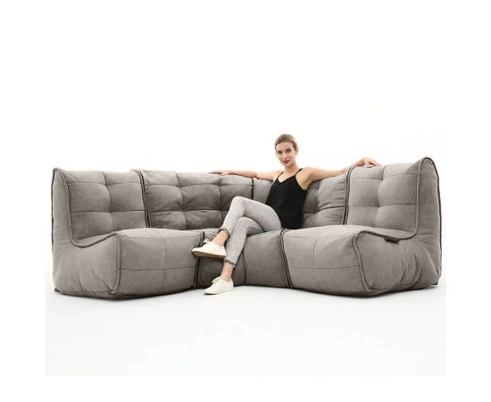 Бескаркасный модульный угловой диван Mod3 Cozy Corner™ - Keystone Grey (светло-серый), Цвет: Keystone Grey, Категория ткани: Шенилл, изображение 2