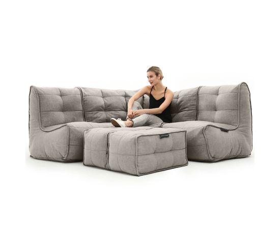 Бескаркасный угловой диван для троих Mod4 Corner Deluxe™ - Keystone Grey (светло-серый), Цвет: Keystone Grey, Категория ткани: Шенилл, изображение 2