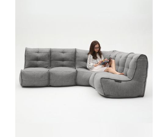 Модульный четырехместный диван Mod4 L Sofa™ - Keystone Grey (светло-серый), Цвет: Luscious Grey, Категория ткани: Шенилл, изображение 2