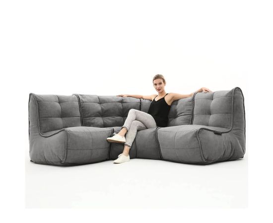 Бескаркасный модульный угловой диван Mod3 Cozy Corner™ - Keystone Grey (светло-серый), Цвет: Luscious Grey, Категория ткани: Шенилл, изображение 2