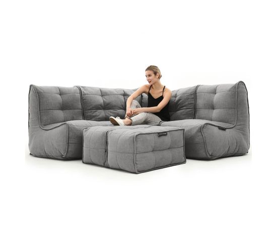 Бескаркасный угловой диван для троих Mod4 Corner Deluxe™ - Keystone Grey (светло-серый), Цвет: Luscious Grey, Категория ткани: Шенилл, изображение 2