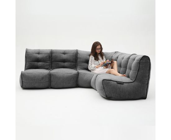 Модульный четырехместный диван Mod4 L Sofa™ - Keystone Grey (светло-серый), Цвет: Black Sapphire, Категория ткани: Шенилл, изображение 2