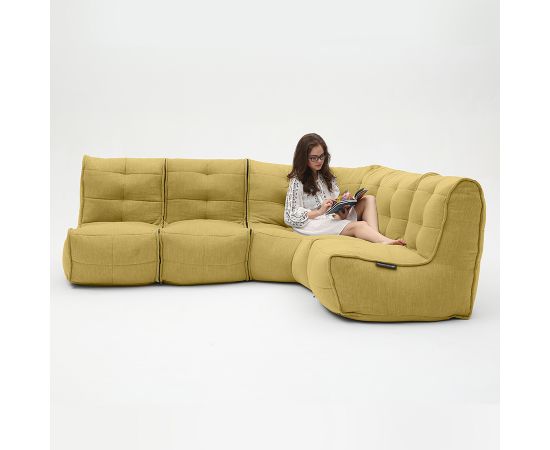 Модульный четырехместный диван Mod4 L Sofa™ - Keystone Grey (светло-серый), Цвет: Yellow Shine, Категория ткани: Шенилл, изображение 2