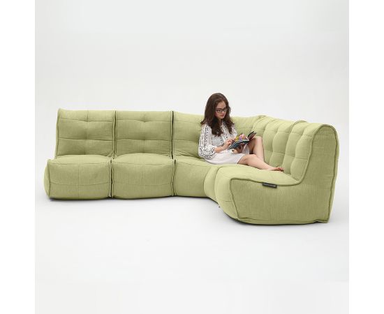 Модульный четырехместный диван Mod4 L Sofa™ - Keystone Grey (светло-серый), Цвет: Lime Citrus, Категория ткани: Шенилл, изображение 2
