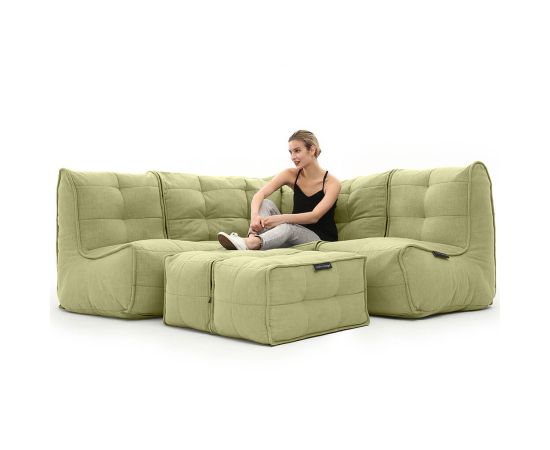 Бескаркасный угловой диван для троих Mod4 Corner Deluxe™ - Keystone Grey (светло-серый), Цвет: Lime Citrus, Категория ткани: Шенилл, изображение 2