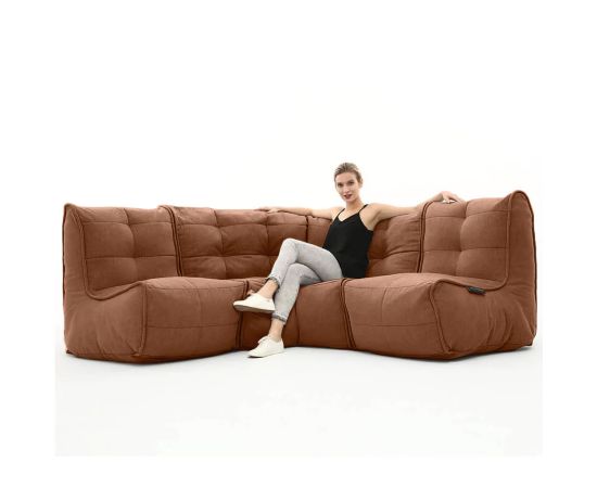 Бескаркасный модульный угловой диван Mod3 Cozy Corner™ - Keystone Grey (светло-серый), Цвет: Terra Cocta, Категория ткани: Шенилл, изображение 2