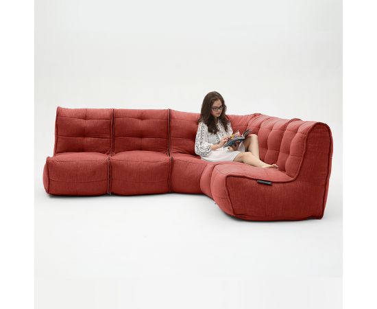 Модульный четырехместный диван Mod4 L Sofa™ - Keystone Grey (светло-серый), Цвет: Wildberry Deluxe, Категория ткани: Шенилл, изображение 2