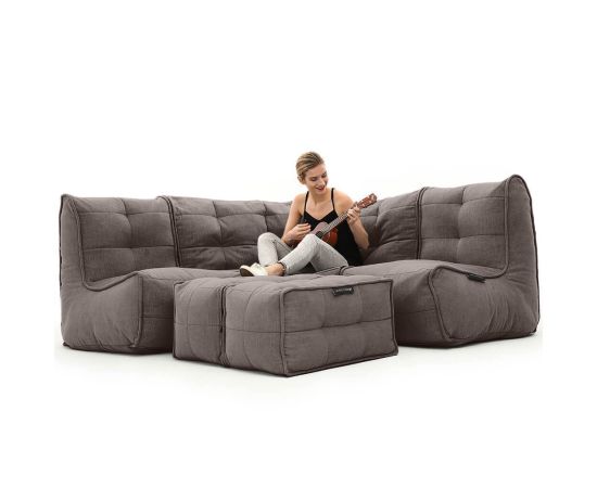 Бескаркасный угловой диван для троих Mod4 Corner Deluxe™ - Keystone Grey (светло-серый), Цвет: Hot Chocolate, Категория ткани: Шенилл, изображение 3