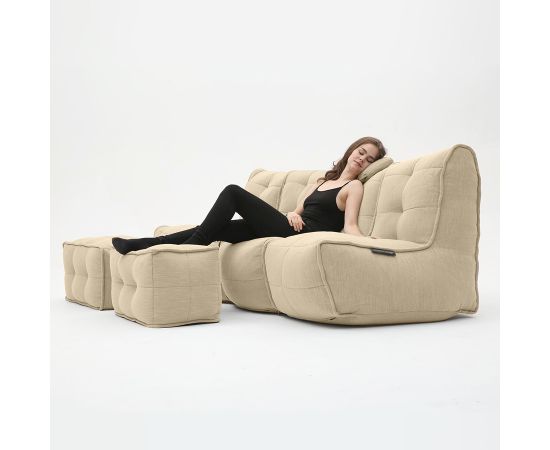 Бескаркасный модульный диван Mod4 Quad Couch™ - Keystone Grey (светло-серый), Цвет: Eco Weave, Категория ткани: Шенилл, изображение 3