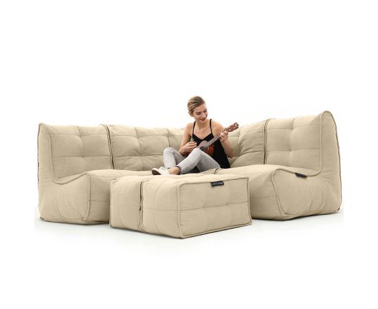 Бескаркасный угловой диван для троих Mod4 Corner Deluxe™ - Keystone Grey (светло-серый), Цвет: Eco Weave, Категория ткани: Шенилл, изображение 3