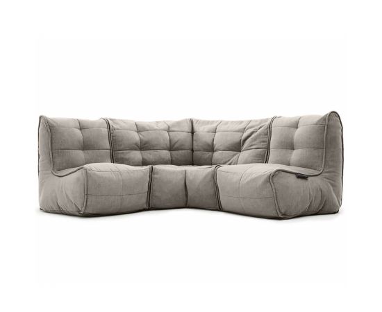 Бескаркасный модульный угловой диван Mod3 Cozy Corner™ - Keystone Grey (светло-серый), Цвет: Keystone Grey, Категория ткани: Шенилл, изображение 3