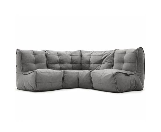 Бескаркасный модульный угловой диван Mod3 Cozy Corner™ - Keystone Grey (светло-серый), Цвет: Luscious Grey, Категория ткани: Шенилл, изображение 3