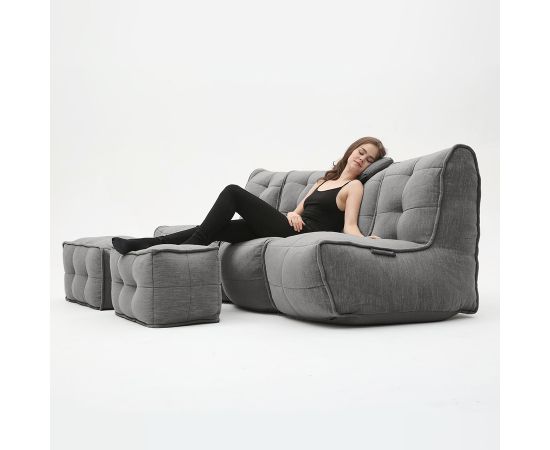 Бескаркасный модульный диван Mod4 Quad Couch™ - Keystone Grey (светло-серый), Цвет: Luscious Grey, Категория ткани: Шенилл, изображение 3