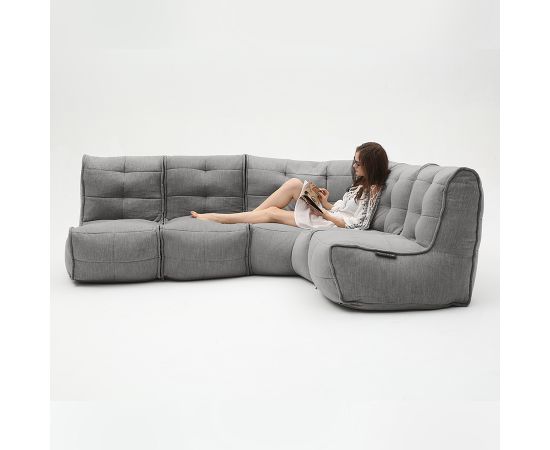 Модульный четырехместный диван Mod4 L Sofa™ - Keystone Grey (светло-серый), Цвет: Luscious Grey, Категория ткани: Шенилл, изображение 3