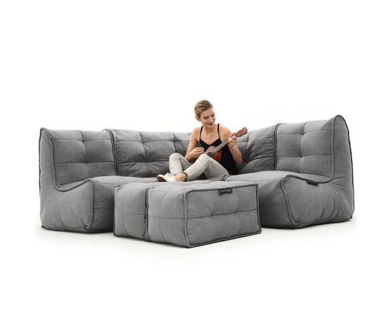 Бескаркасный угловой диван для троих Mod4 Corner Deluxe™ - Keystone Grey (светло-серый), Цвет: Luscious Grey, Категория ткани: Шенилл, изображение 3