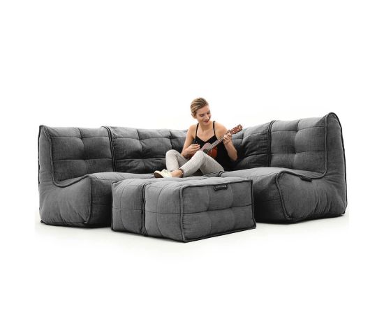 Бескаркасный угловой диван для троих Mod4 Corner Deluxe™ - Keystone Grey (светло-серый), Цвет: Black Sapphire, Категория ткани: Шенилл, изображение 3