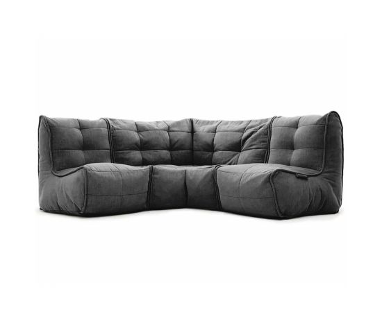 Бескаркасный модульный угловой диван Mod3 Cozy Corner™ - Keystone Grey (светло-серый), Цвет: Black Sapphire, Категория ткани: Шенилл, изображение 3