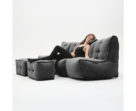 Бескаркасный модульный диван Mod4 Quad Couch™ - Keystone Grey (светло-серый), Цвет: Black Sapphire, Категория ткани: Шенилл, изображение 3