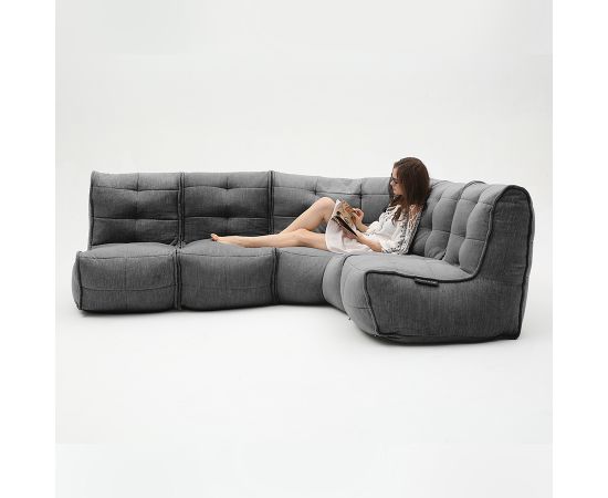 Модульный четырехместный диван Mod4 L Sofa™ - Keystone Grey (светло-серый), Цвет: Black Sapphire, Категория ткани: Шенилл, изображение 3