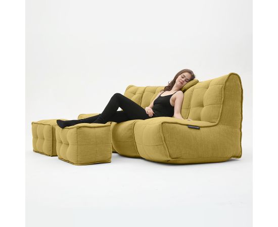 Бескаркасный модульный диван Mod4 Quad Couch™ - Keystone Grey (светло-серый), Цвет: Yellow Shine, Категория ткани: Шенилл, изображение 3