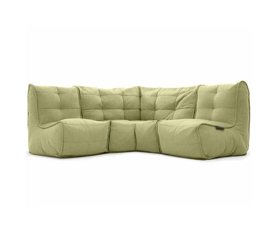 Бескаркасный модульный угловой диван Mod3 Cozy Corner™ - Keystone Grey (светло-серый), Цвет: Lime Citrus, Категория ткани: Шенилл, изображение 3