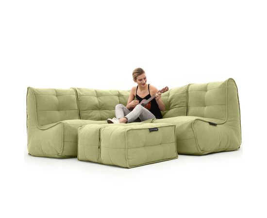 Бескаркасный угловой диван для троих Mod4 Corner Deluxe™ - Keystone Grey (светло-серый), Цвет: Lime Citrus, Категория ткани: Шенилл, изображение 3