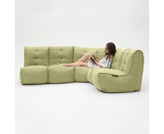 Модульный четырехместный диван Mod4 L Sofa™ - Keystone Grey (светло-серый), Цвет: Lime Citrus, Категория ткани: Шенилл, изображение 3
