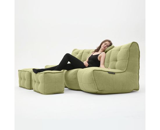 Бескаркасный модульный диван Mod4 Quad Couch™ - Keystone Grey (светло-серый), Цвет: Lime Citrus, Категория ткани: Шенилл, изображение 3