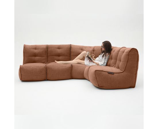Модульный четырехместный диван Mod4 L Sofa™ - Keystone Grey (светло-серый), Цвет: Terra Cocta, Категория ткани: Шенилл, изображение 3